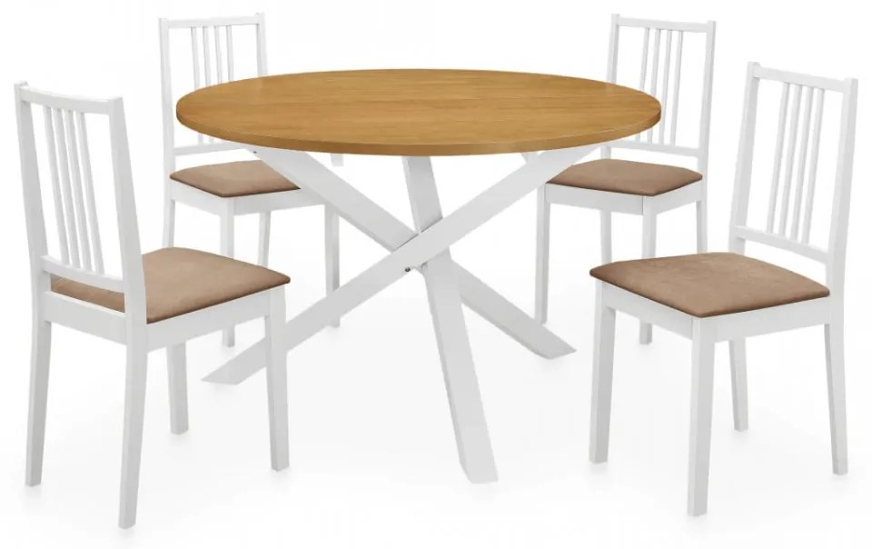 Set de mobilier de bucătărie, 5 piese, alb, MDF