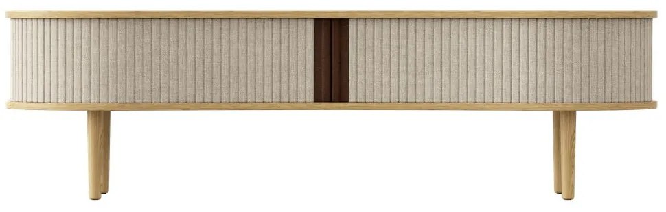 Masă TV bej/în culoare naturală cu aspect de lemn de stejar 140x40 cm Audacious – UMAGE