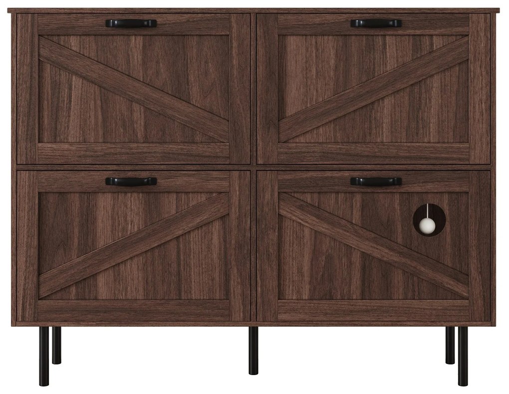 Pantofar cu 3 clapete, cu raft pentru jucării pentru animale de companie, 120x28x92 cm, Maro