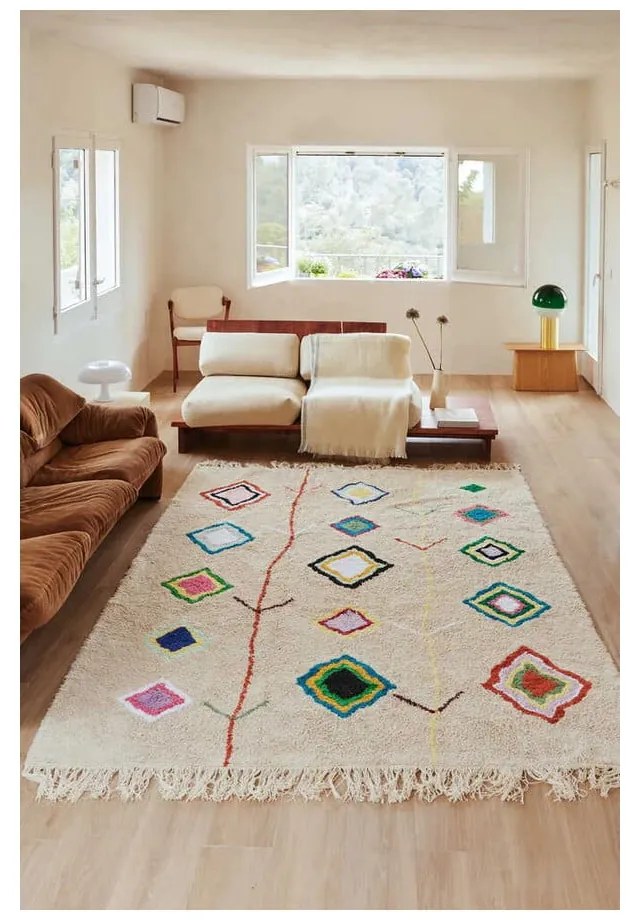 Covor crem lavabil/țesut manual din bumbac 170x240 cm Kaarol – Lorena Canals