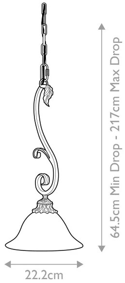 Lustră pe lanț Feiss FE-SONOMAVALLEY-P SONOMA VALLEY 1xE27/60W/230V