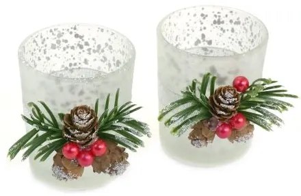 Set 2 pahare decorative pentru lumanare, 5.5x6.7 cm