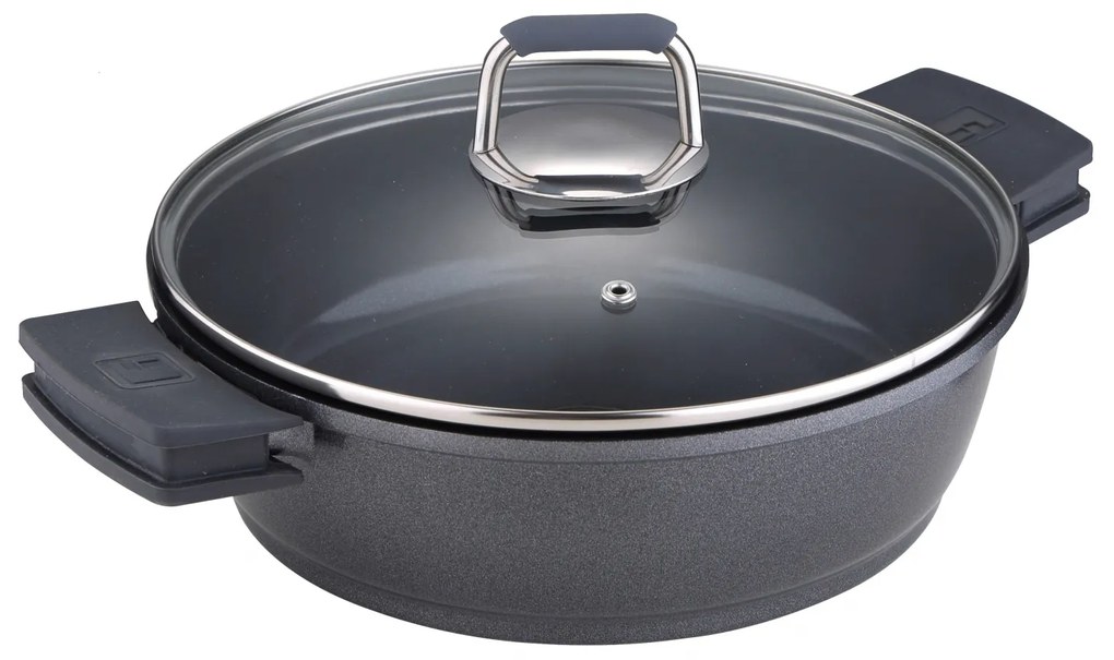 Cratita marmorata cu capac 24 cm Titan Bergner BG-7929-GY