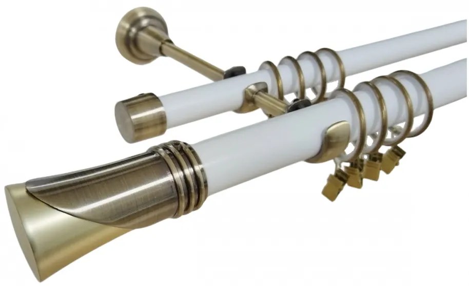 Galerie dubla DUNCAN - 25/19 - alb/aur antic (Alege marime: 140 cm)