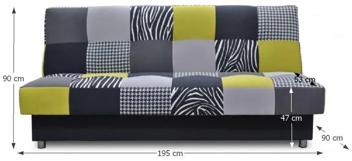 Canapea trei locuri Ardress lămâie verde. 779036