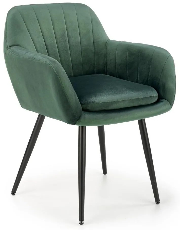 Scaun de bucaterie Shani, verde/negru