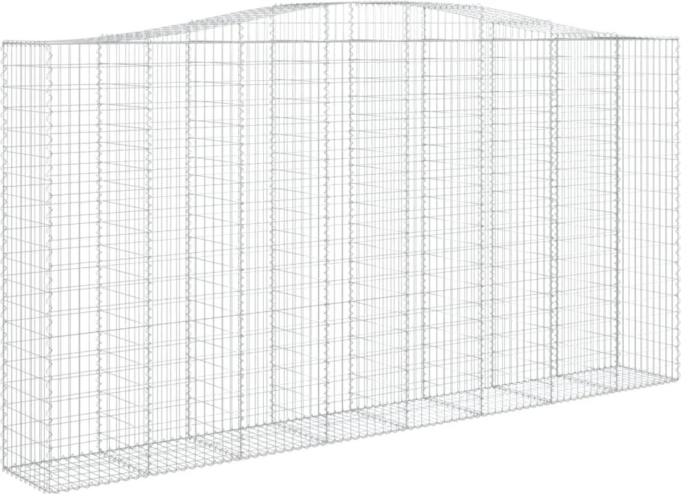 vidaXL Coș gabion arcuit 400x50x200/220 cm fier galvanizat