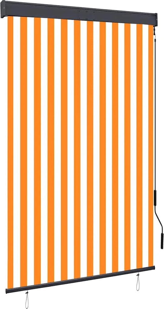 vidaXL Jaluzea tip rulou de exterior, alb și portocaliu, 120 x 250 cm