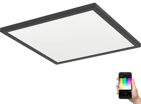 Plafonieră LED RGBW dimabilă de exterior Eglo 901467 ROVITO-Z 17,6W/230V 39x39cm IP44 negru