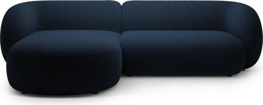 Colțar albastru cu tapițerie din catifea (cu colț pe partea stângă/cu șezlong) Kate – Micadoni