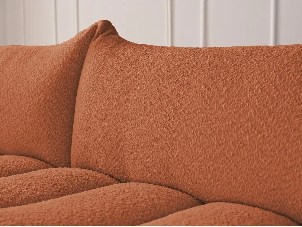 Colțar portocaliu cu tapițerie din țesătură bouclé (cu colț pe partea stângă/cu șezlong) Azra – Bobochic Paris