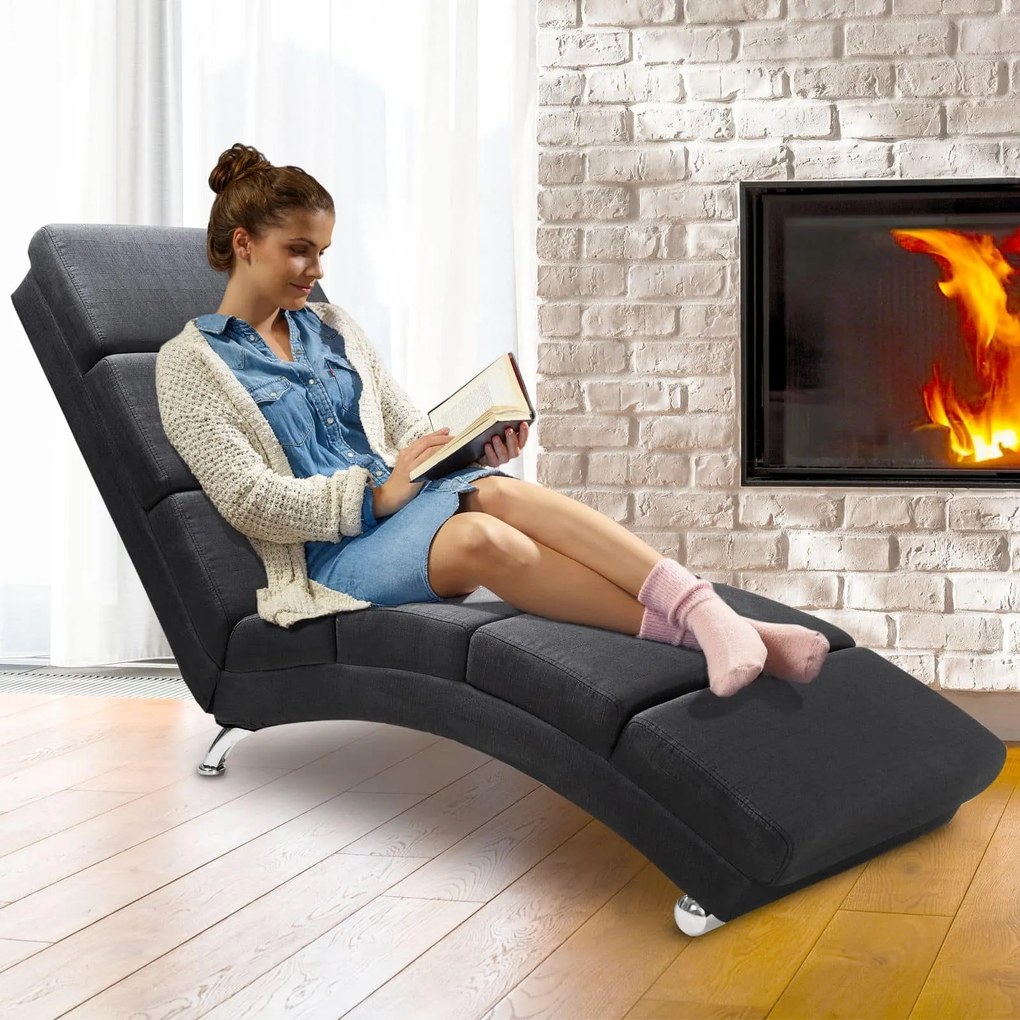 Șezlong LONDON, 186×55×89cm, antracit Casaria