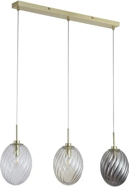 Lustra cu 3 pendule sticla colorata Whirl