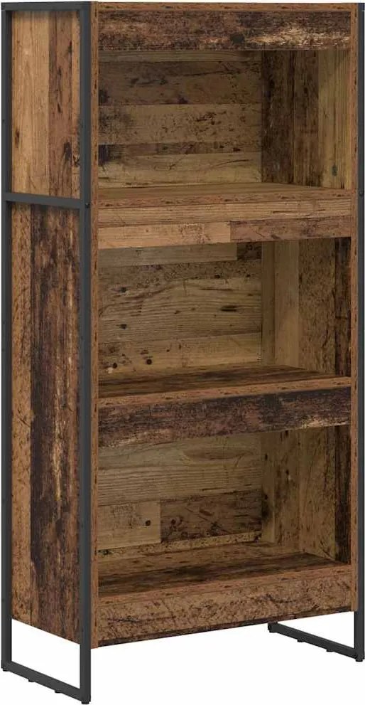 vidaXL Dulap pentru cărți Lemn Vechi 80 x 30 x 155 cm Lemn compozit