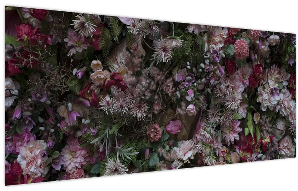 Tablou - Perete de flori (120x50 cm)