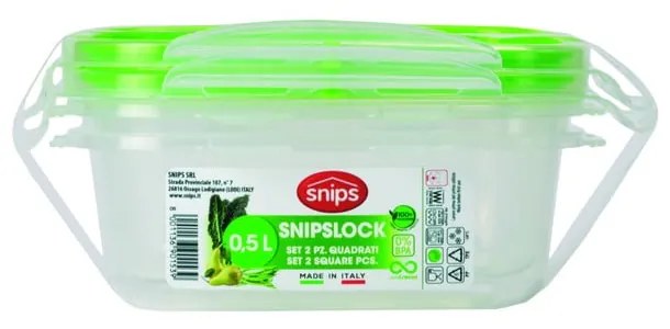 Set 2 cutii pentru alimente Snips, 0,5 l