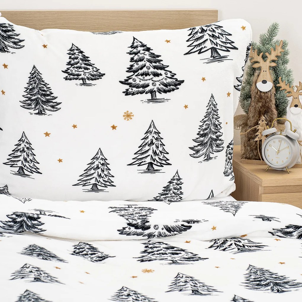 Lenjerie de pat din microflanel 4Home FrostedTrees, 140 x 220 cm, 70 x 90 cm, 140 x 220 cm, 70 x 90 cm