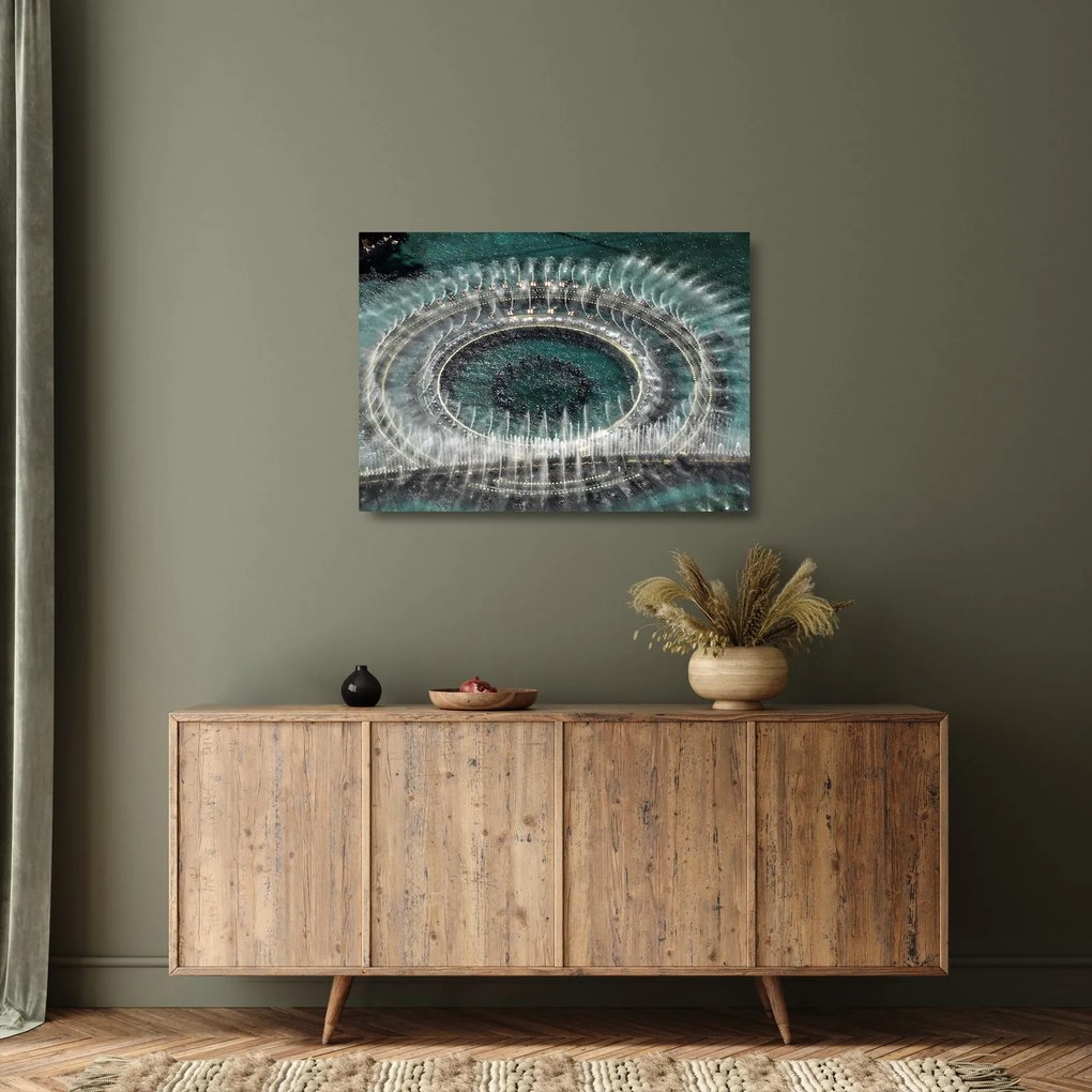 Tablou pe sticlă cu fântănă arteziană (70x50 cm)