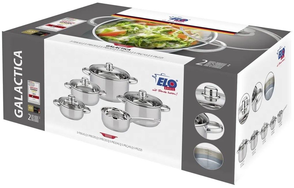 Elo 22005 Set de 5 oale din oțel inoxidabilGalactica