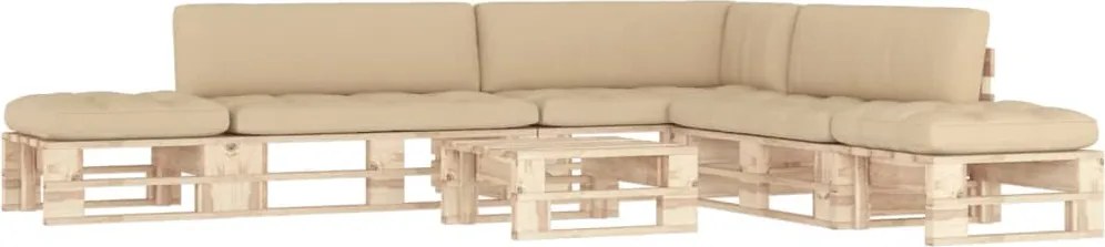 vidaXL Set mobilier de grădină cu perne, 6 piese, lemn pin tratat