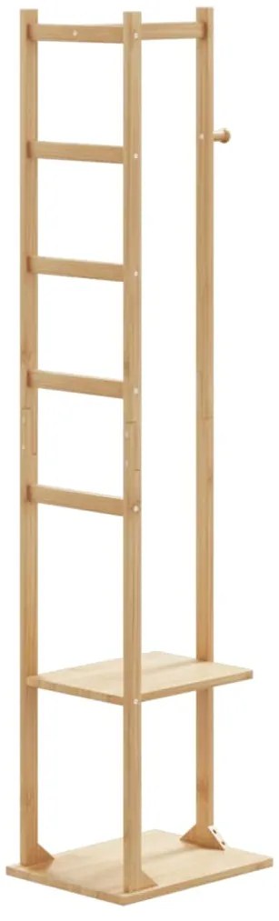 vidaXL Suport pentru haine cu cârlige și rafturi 38,5x30x156 cm bambus