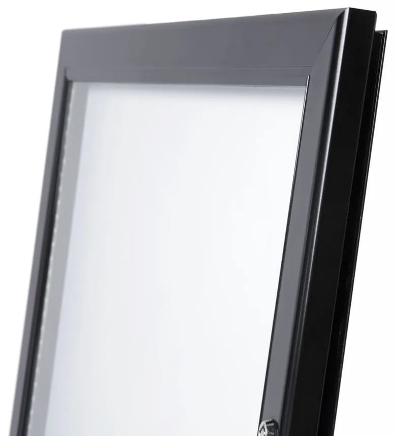 Vitrina meniului cu iluminare LED 4 x A4, negru