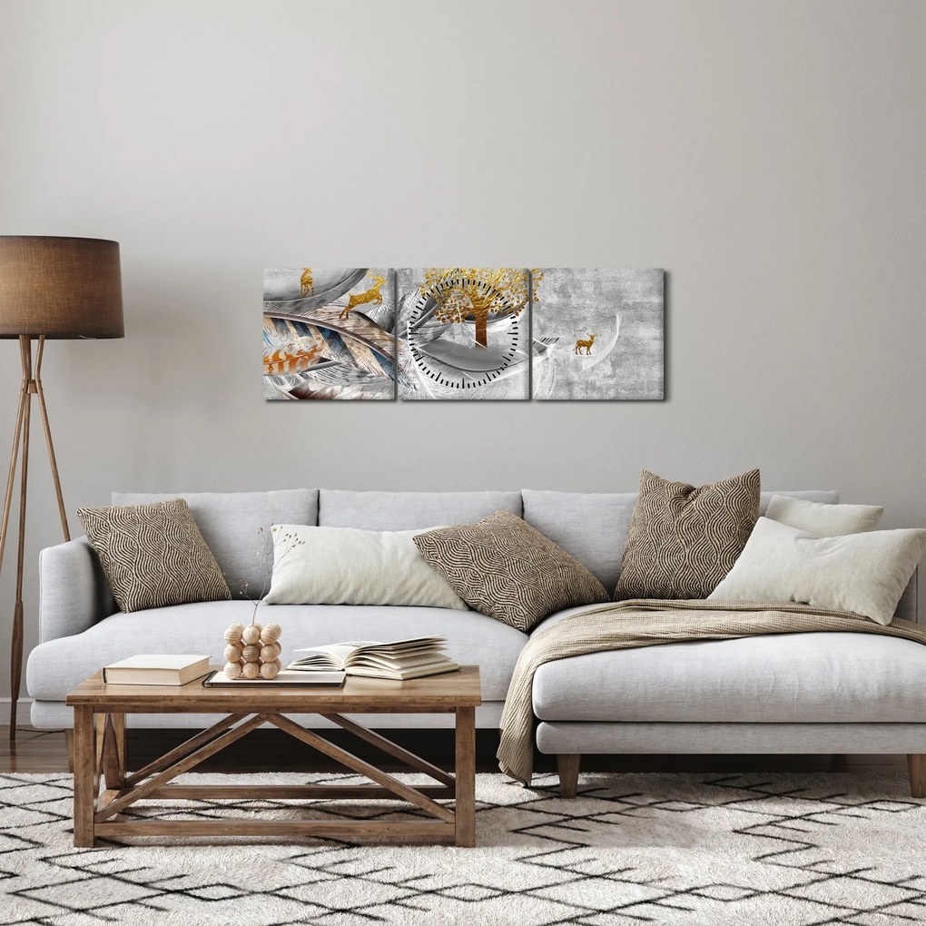 Tablou - Colaj (cu ceas) (90x30 cm)
