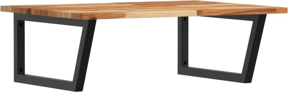 vidaXL Raft pentru lavoar montat pe perete, oțel și lemn masiv acacia