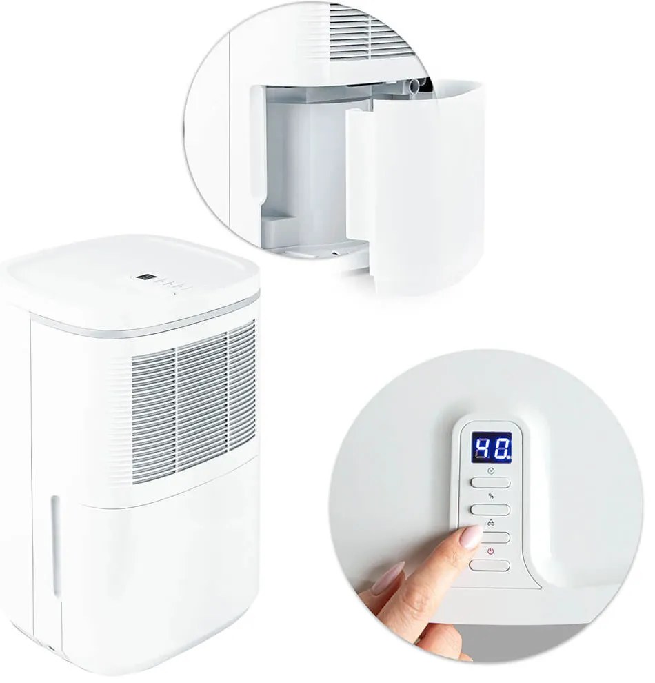 Dezumidificator cu afisaj LED, rezervor de 2,2l