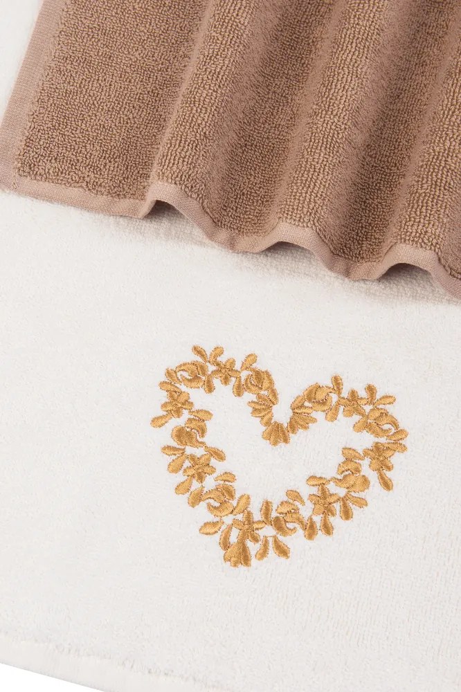 Prosoape de bucătărie HEART, 2 buc Crem-Bej / Cream-Beige Set (2 buc, 40x60 cm)