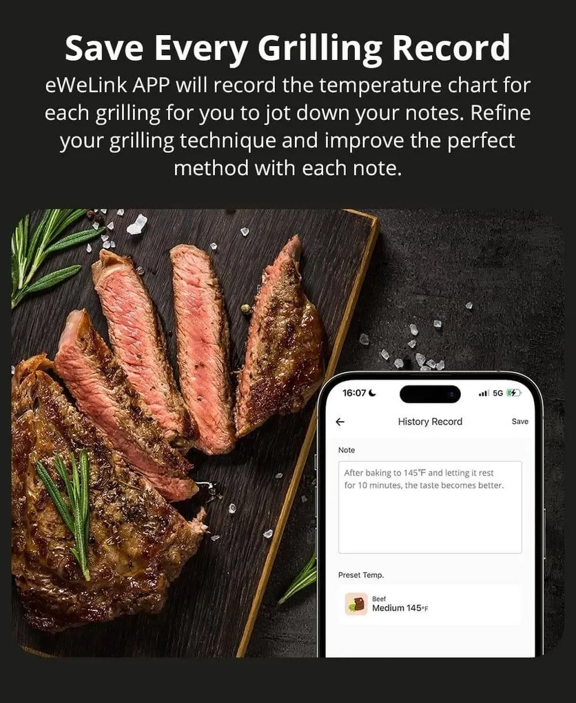 SONOFF BBQ Termometru smart pentru carne BMT01