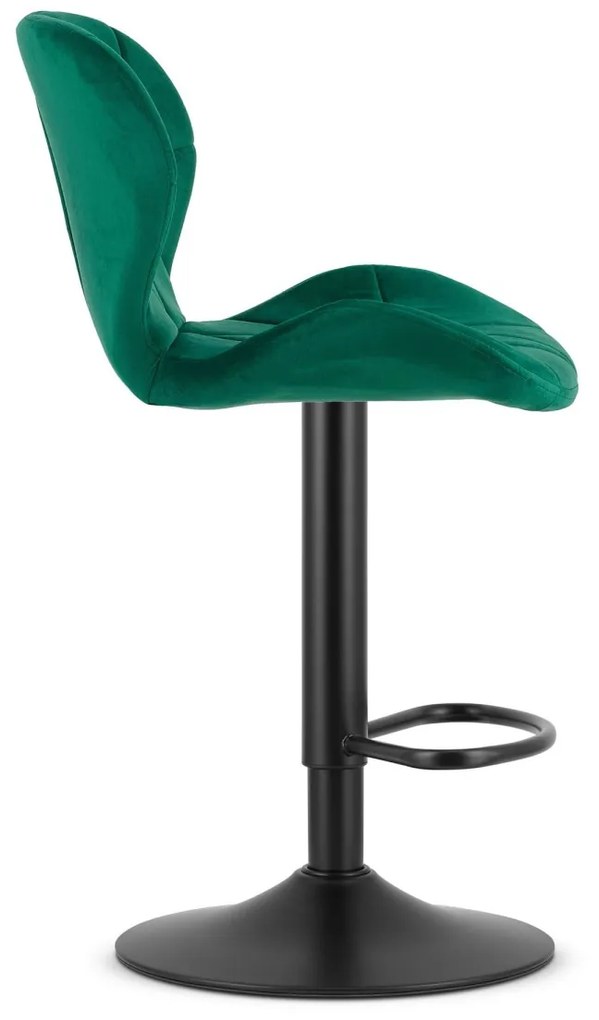 Scaun de bar cu picior negru WEST VELVET, verde