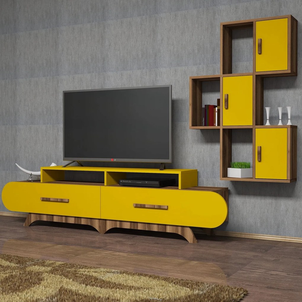 Mobilier living Florian S (nuc + galben). Promo -12%. 1071868