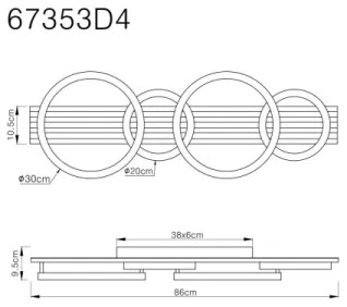 Plafonieră LED Globo 67353D4 TISHA LED/30W/230V 3000K 30x86 cm
