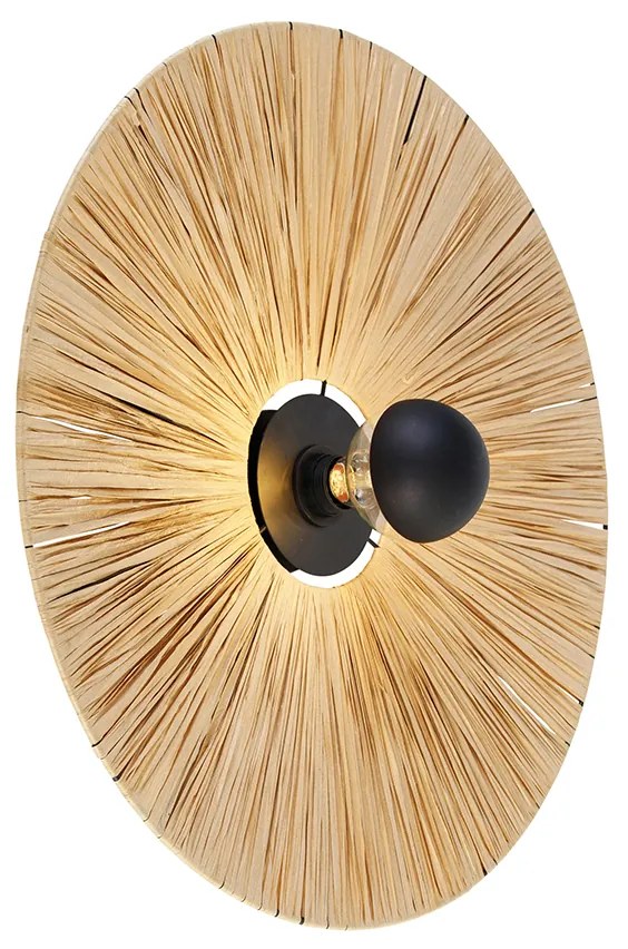 Lampa de perete rustica neagra cu sfoara 60 cm - Leia