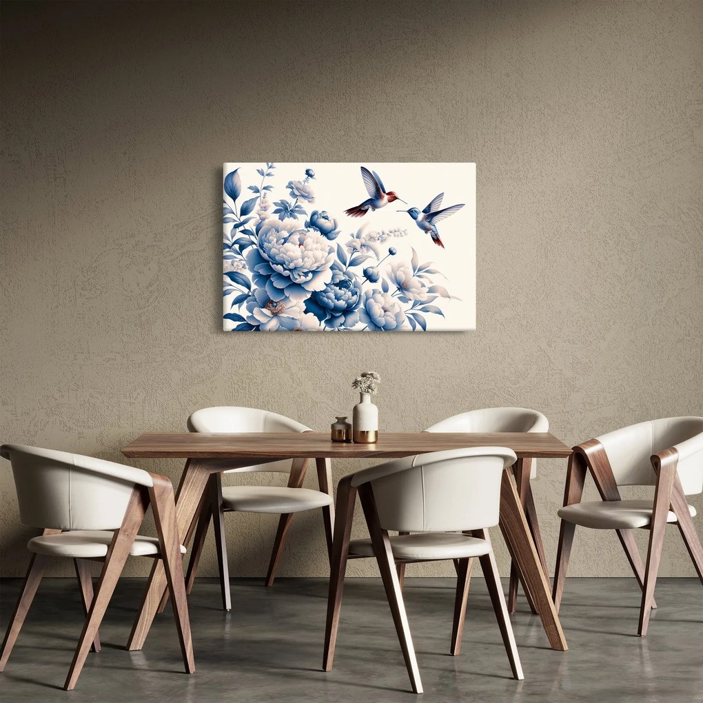 Tablou - Colibri deasupra florii (90x60 cm)