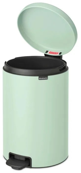 Cos de gunoi cu pedala Brabantia NewIcon 1008847, 20 L, Inchidere lina, Baza antiderapanta, Verde deschis