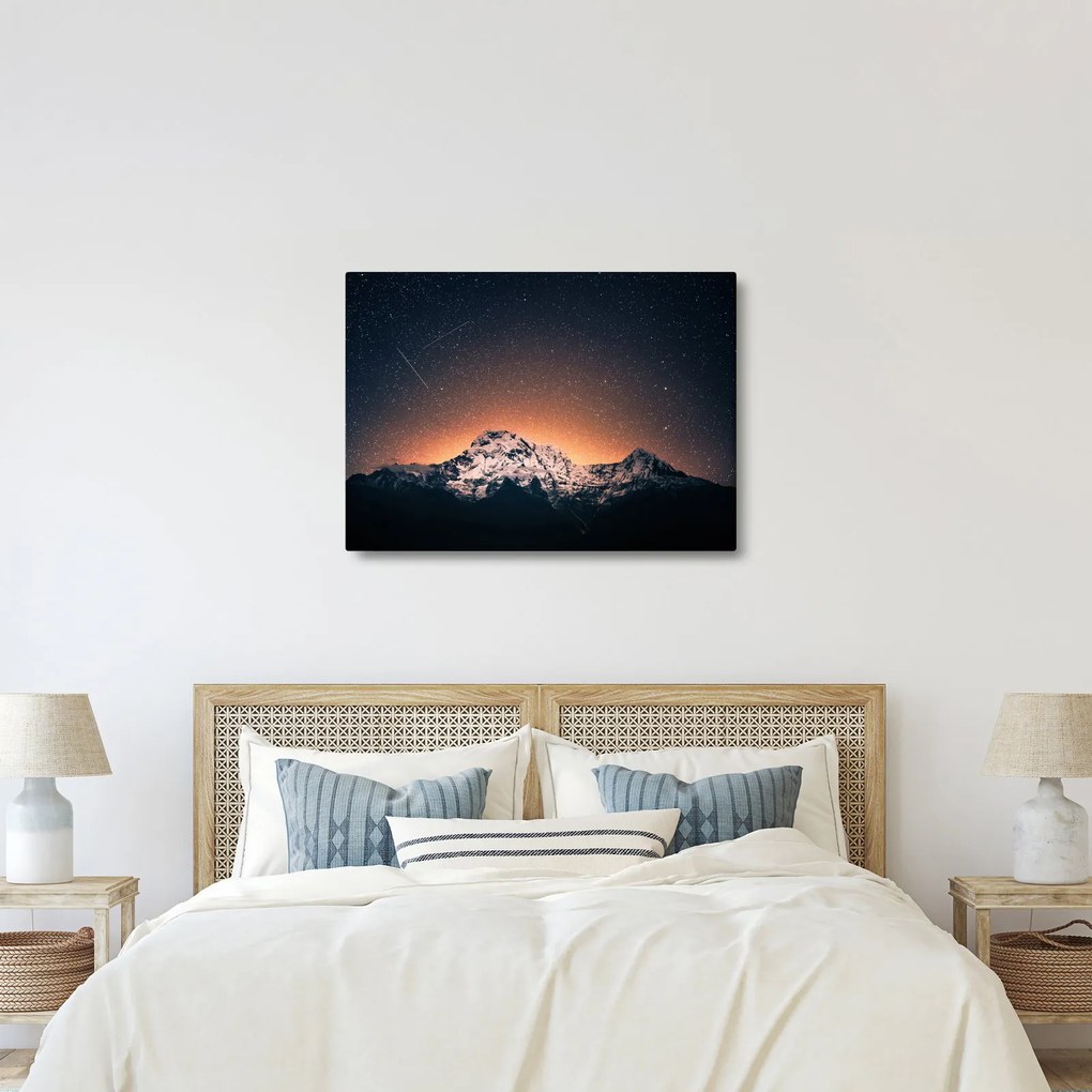 Tablou cu cerul nocturn și munți (70x50 cm)