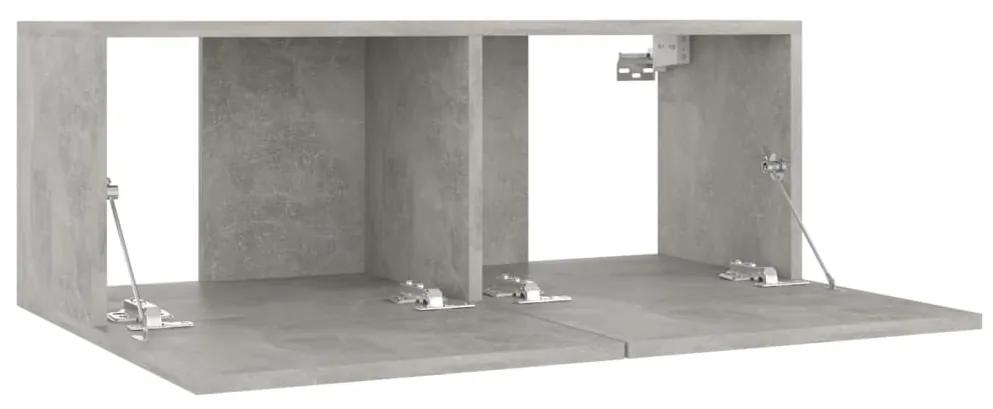 Set dulap TV, 3 piese, gri beton, PAL Gri beton, 80 x 30 x 30 cm, 1