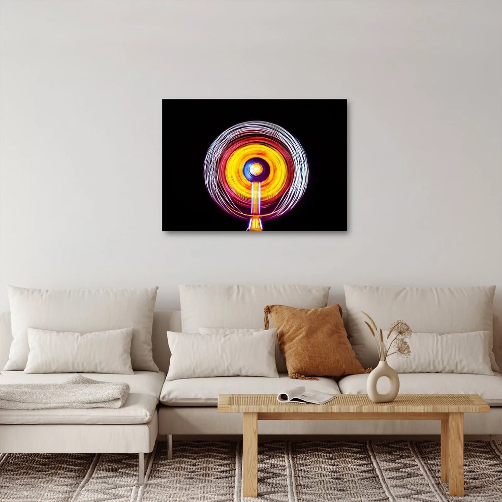 Tablou cu lumini în cerc (70x50 cm)