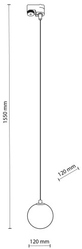Lustră pe cablu pentru sistem de șină TRACER 1xG9/8W/230V negru/negru fumuriu