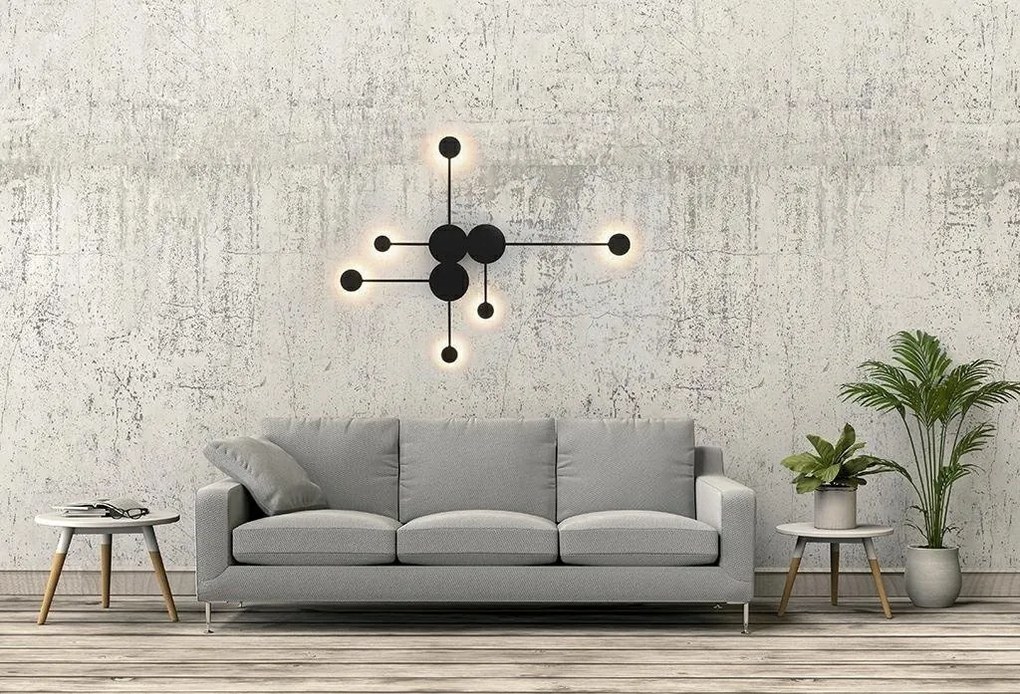 Aplica de perete LED design ambiental SHADOW L negru
