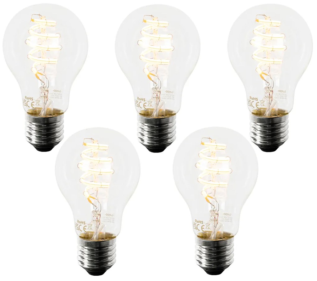 Set de 5 becuri LED inteligente E27 A60 4.9W 380lm 2700K