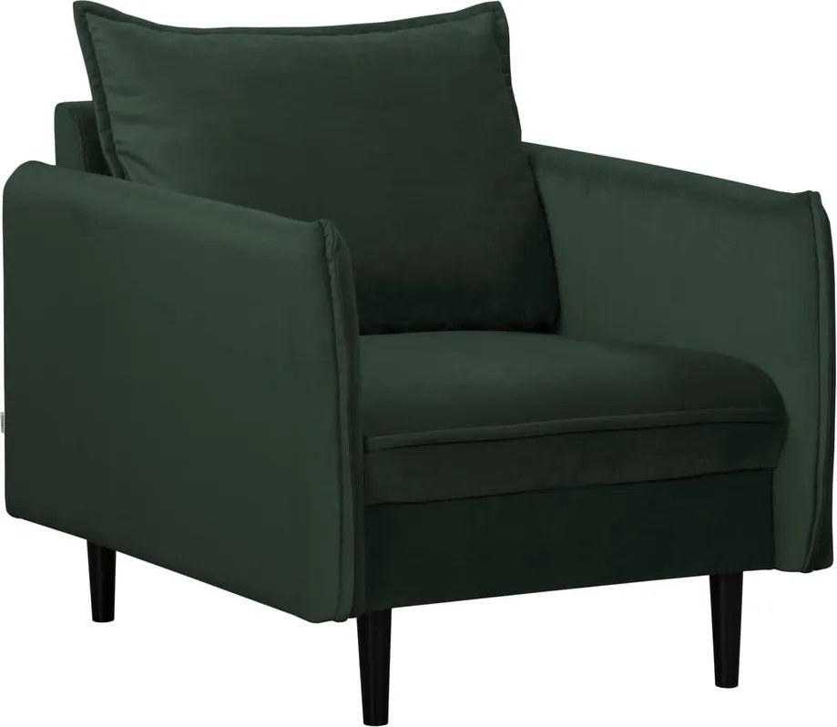Fotoliu verde închis cu tapițerie din catifea Juli – Ropez