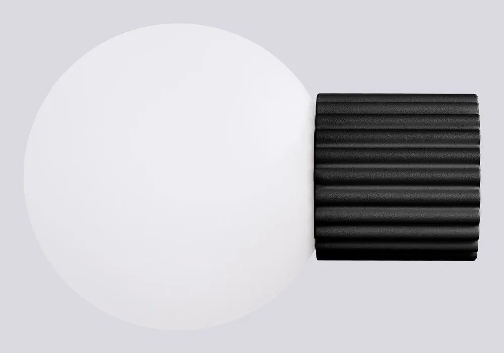 Aplică de perete neagră ø 12 cm Orbital – Sollux