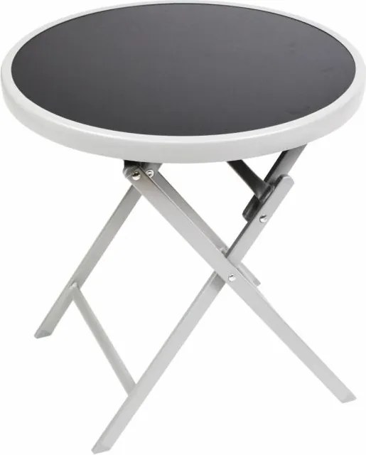 Masă bistro de grădină, pliabilă, Ø 45 cm, negru colorat