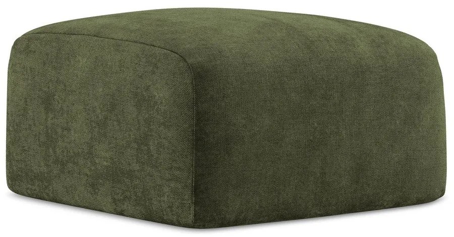 Taburet verde cu tapițerie din chenille Leila – Makamii