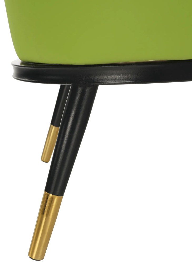 Fotoliu design, model alb-negru/ piele ecologică verde, EMREN