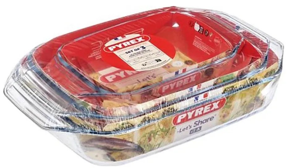 Set de 3 tăvi de copt PYREX, 1,4/3/4 l