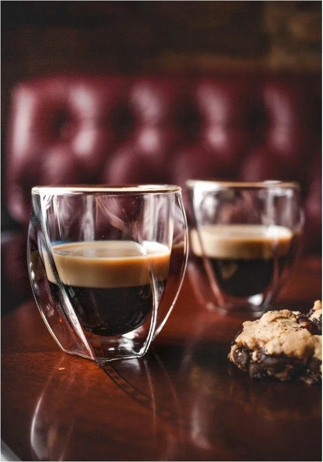 Căni 2 buc. pentru cappuccino, cu perete dublu 250 ml Cristallo – Vialli Design